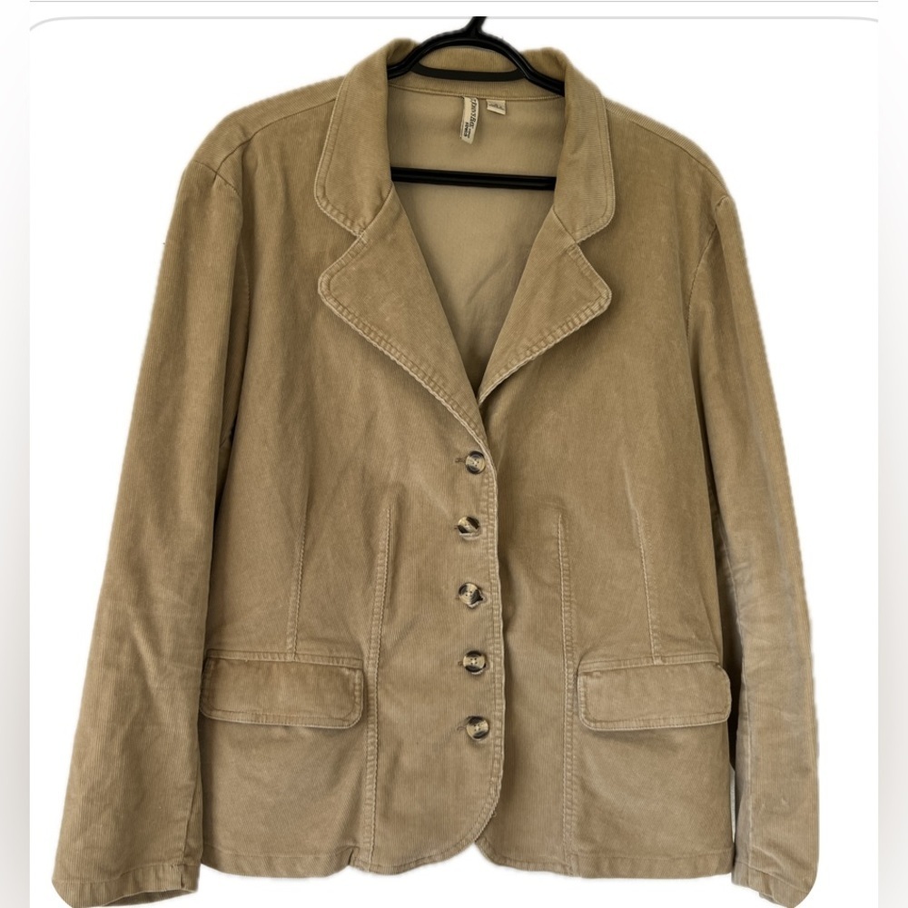 Corduroy Tan 5 Button Blazer Jacket - Women’s 1X St. John’s Bay brand
